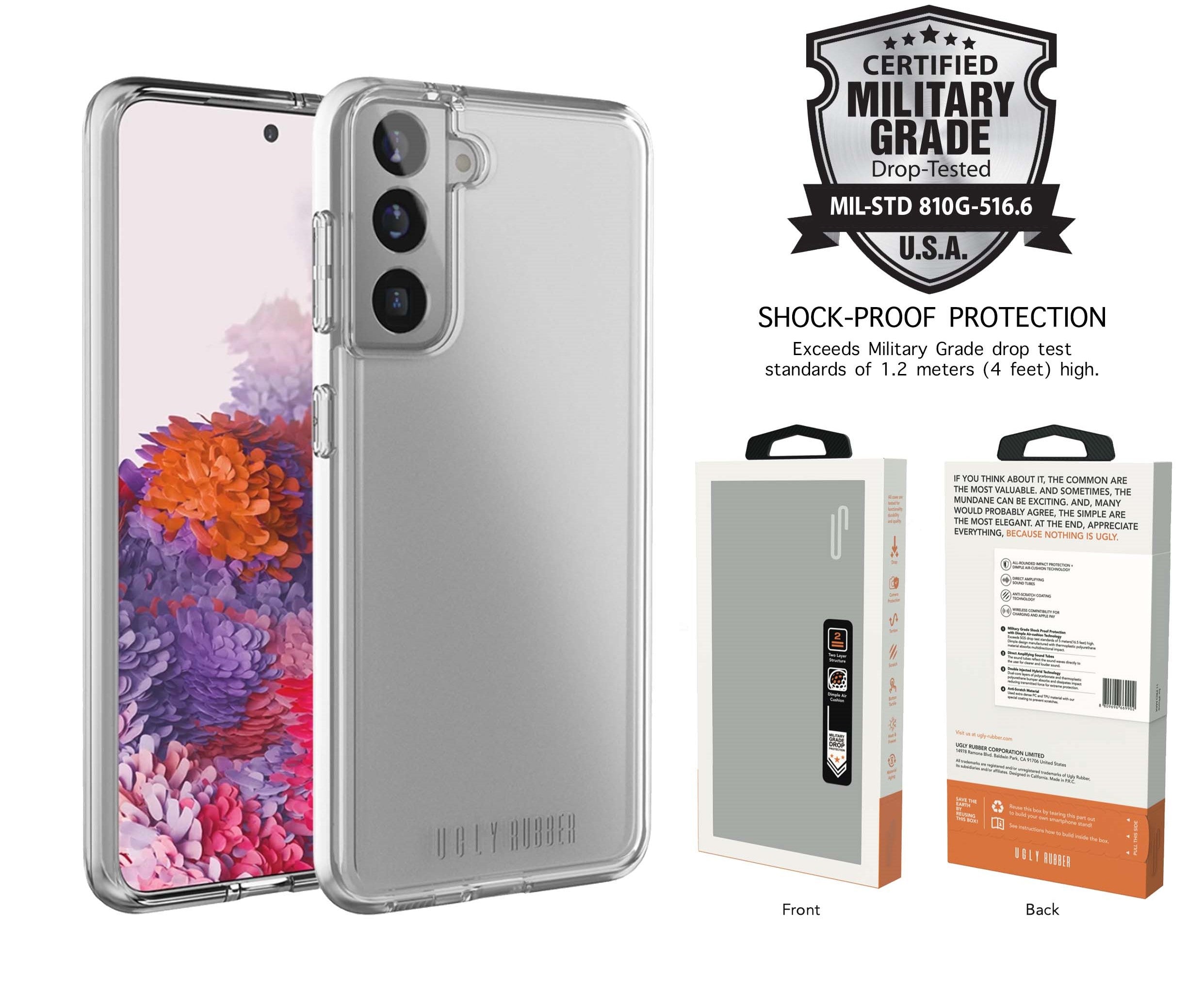 Ugly Rubber Pure Transparent Case for Samsung Galaxy S22