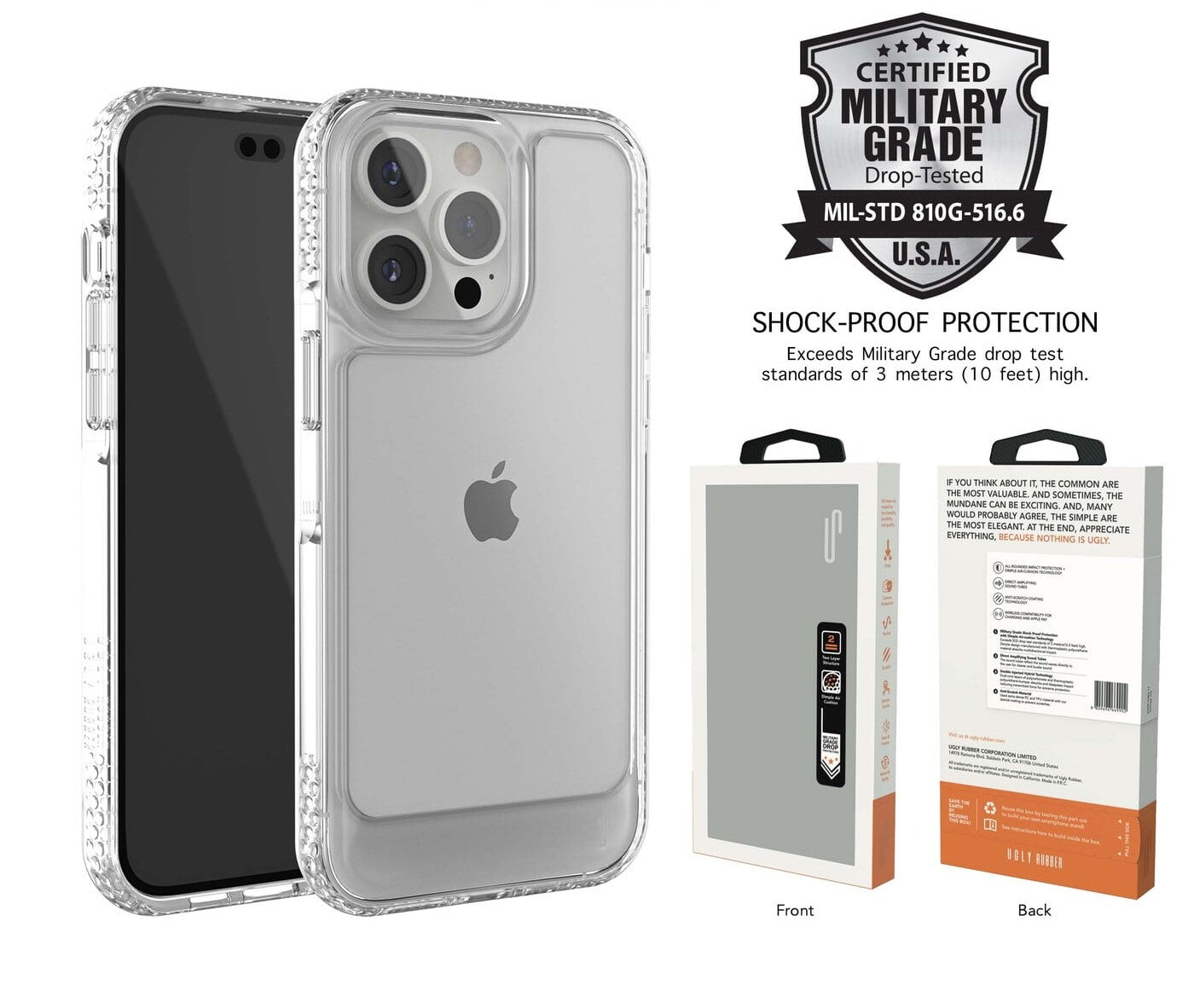 Ugly Rubber UR U-Model Bumper Clear Case for iPhone 14 Pro Max