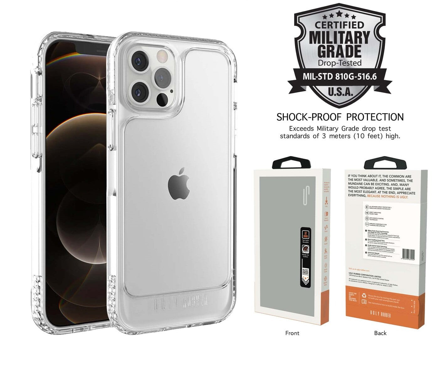 Ugly Rubber UR U-Model Bumper Clear Case for iPhone 12 Pro MaxUgly Rubber UR U-Model Bumper Clear Case for iPhone 12/12 Pro