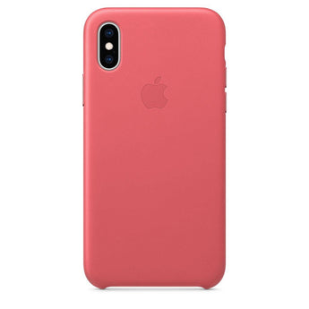 iPhone XS Leather Case Peony Pink